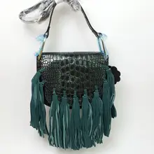 Два размера, новинка, сумочка из коровьей кожи с бахромой под змеиную кожу, европейская женская сумка на плечо, полукруглая а2520