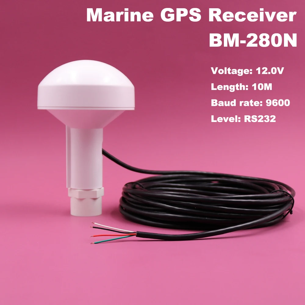

Marine GPS receiver Antenna,RS232 boat GNSS GPS Antenna with module DIY Connector Mushroom-shaped case VCC 12V, 4800 bps,BM-280N