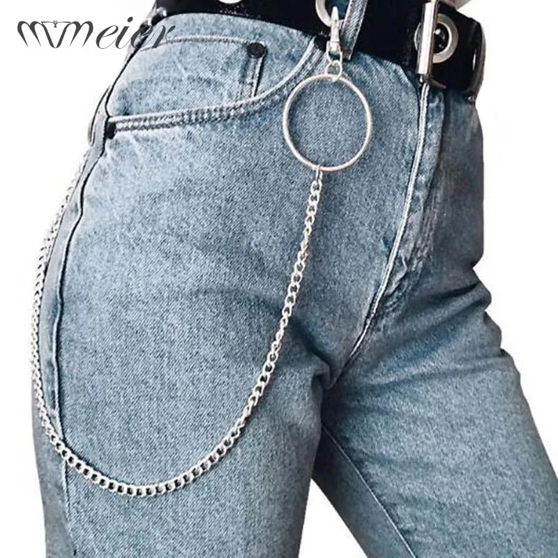

MMEIER 36cm/55cm Fashion Punk Hip-hop Trendy Belt Waist Chain Male Metal Trousers Pant Chain Men Jeans Keychain 2019 New Arrival