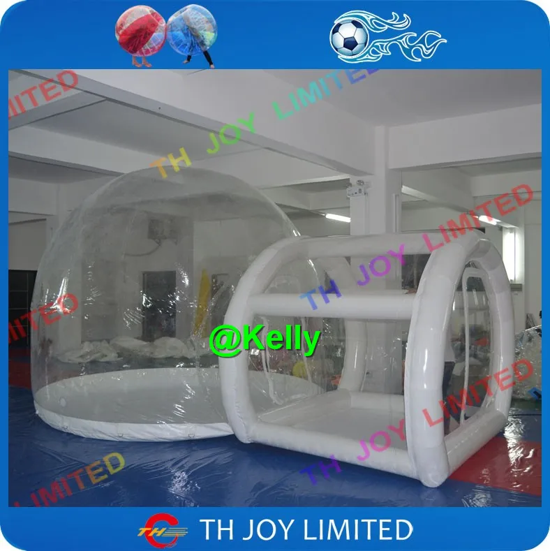 free shipping to door inflatable bubble tent with tunnel, transparent inflatable dome tent, inflatable clear tent for sale