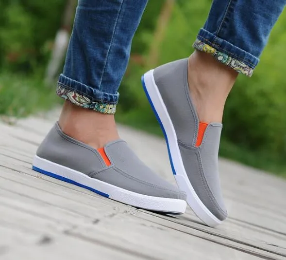 

2018 explosion models one foot lazy leisure canvas linen shallow mouth big boy shoes