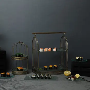 

metal bird cage fruit plate dessert table decoration buffet glass display dish snack plate moldes de silicona para fondant