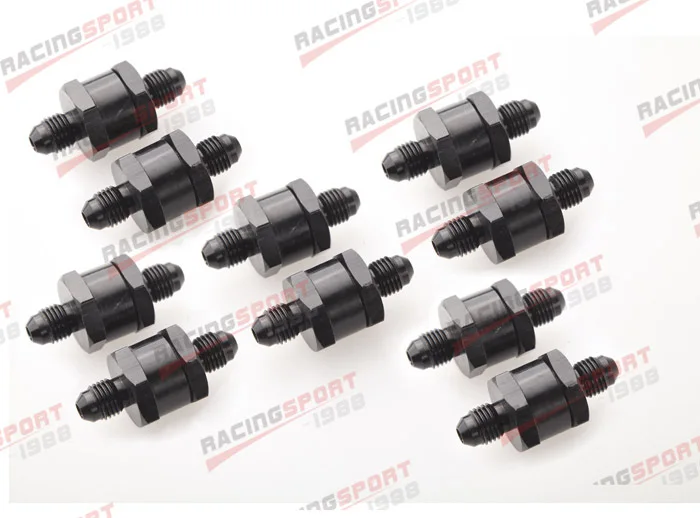 

10pcs 4AN Fuel Non Return One Way Check Valve Petrol Diesel Aluminium Alloy OWV-06-BLACK-10