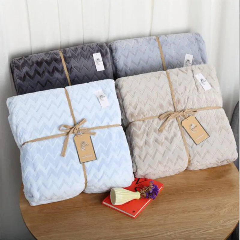

Coupe Jacquard Flannel Blanket Solid Colour Handmade Crochet Cover Blanket Home Decor Soft Absorbent Warm Flannel Throw Blanket