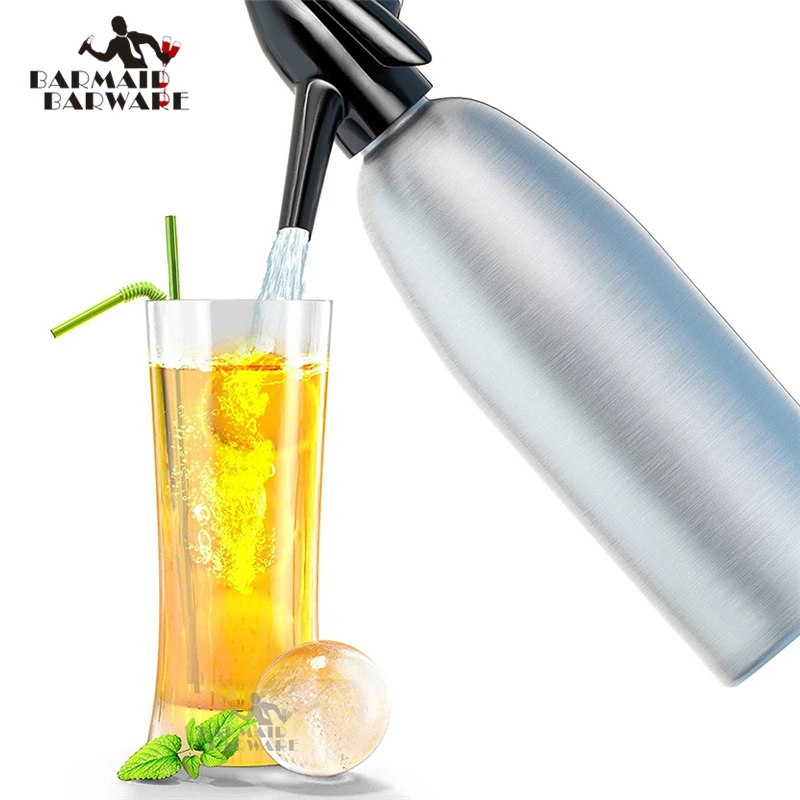 Soda Siphon Wine Making 1Ltr-Make Sparkling Water for Mojitos,Gin Fizz Cocktail and Wine Spritzer