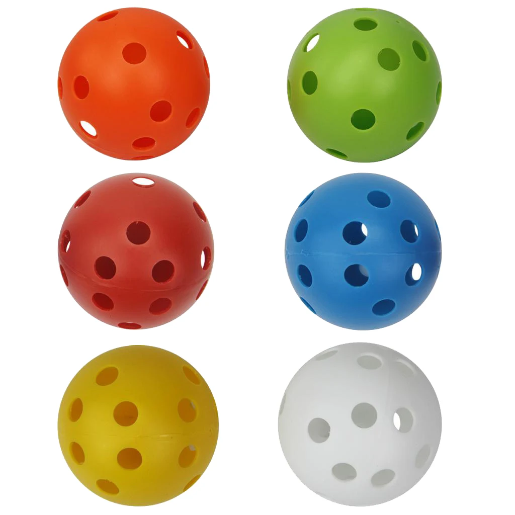 6-Pack Plastic Golf Practice Balls – Airflow Hollow Golf Training Balls for Driving Range/ Swing Practice Home Backyard Use 