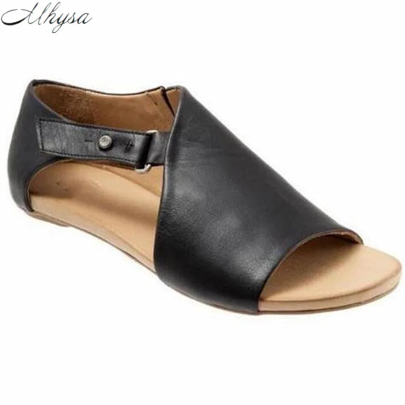 

Mhysa 2019 New summer fashion ladies sandals flip flops comfortable flat bottom solid color low cut wedge casual sandals T274