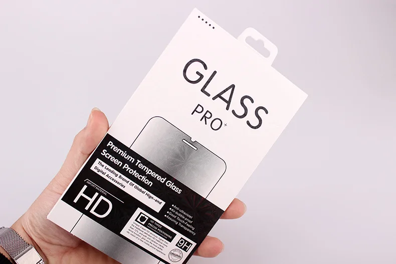 100 pcs Personalized Custom Logo Paper Packaging Box with Hanger for Tempered Glass Sreen Protector Film iPhone 7 7Plus | Мобильные