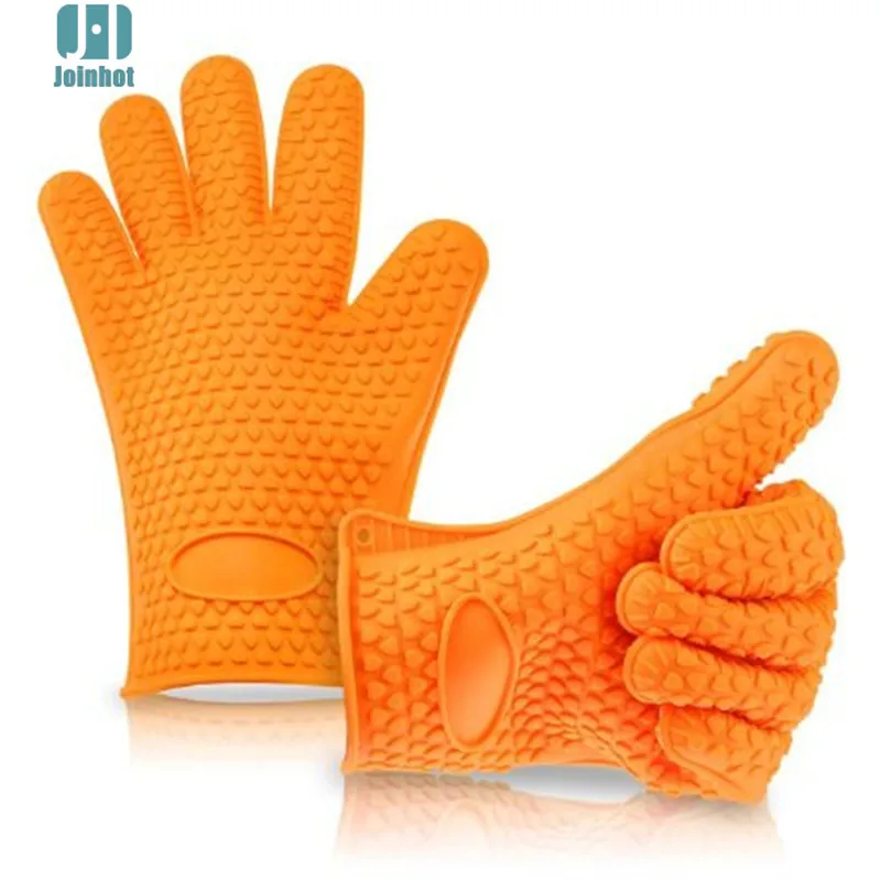 Home Barbecue Silicone Heat Holder Gloves Cotton Kitchen Oven Mitts Cook Resistant Glove Microwave Accessories