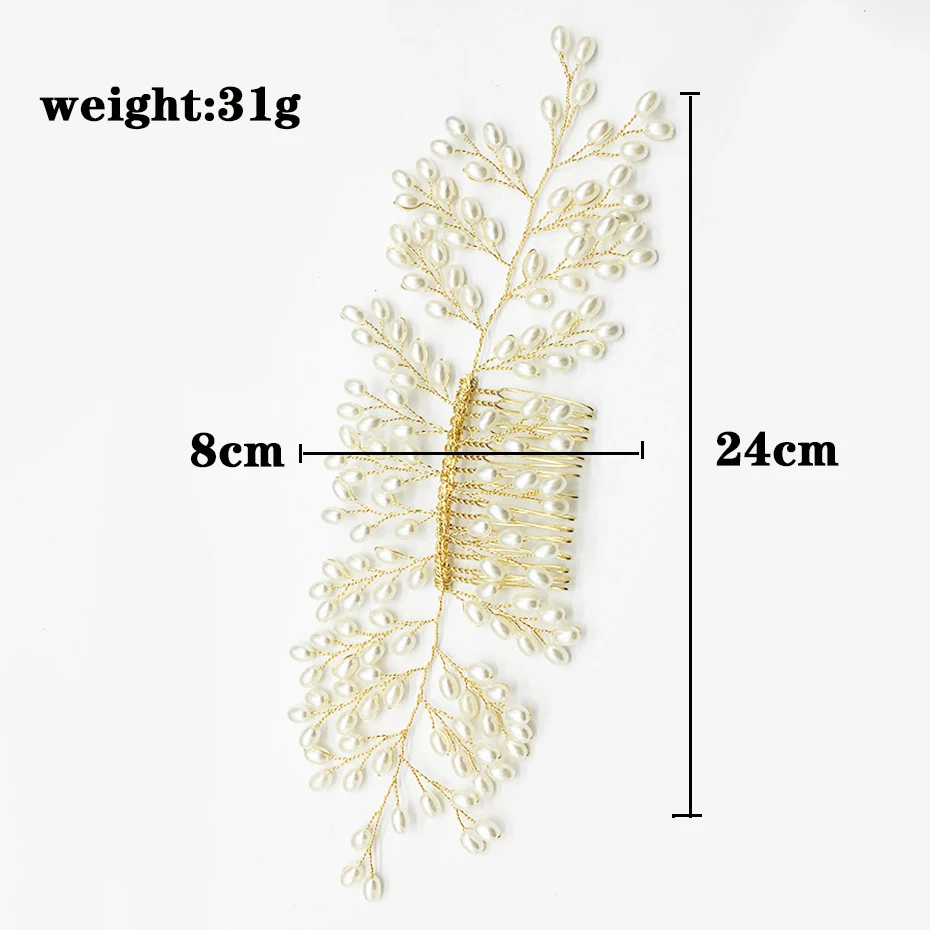 Имитация жемчуга золотистого и серебристого цвета гребень для волос для невесты Свадебные аксессуары для волос модные украшения для головы ручной работы женский головной Убор