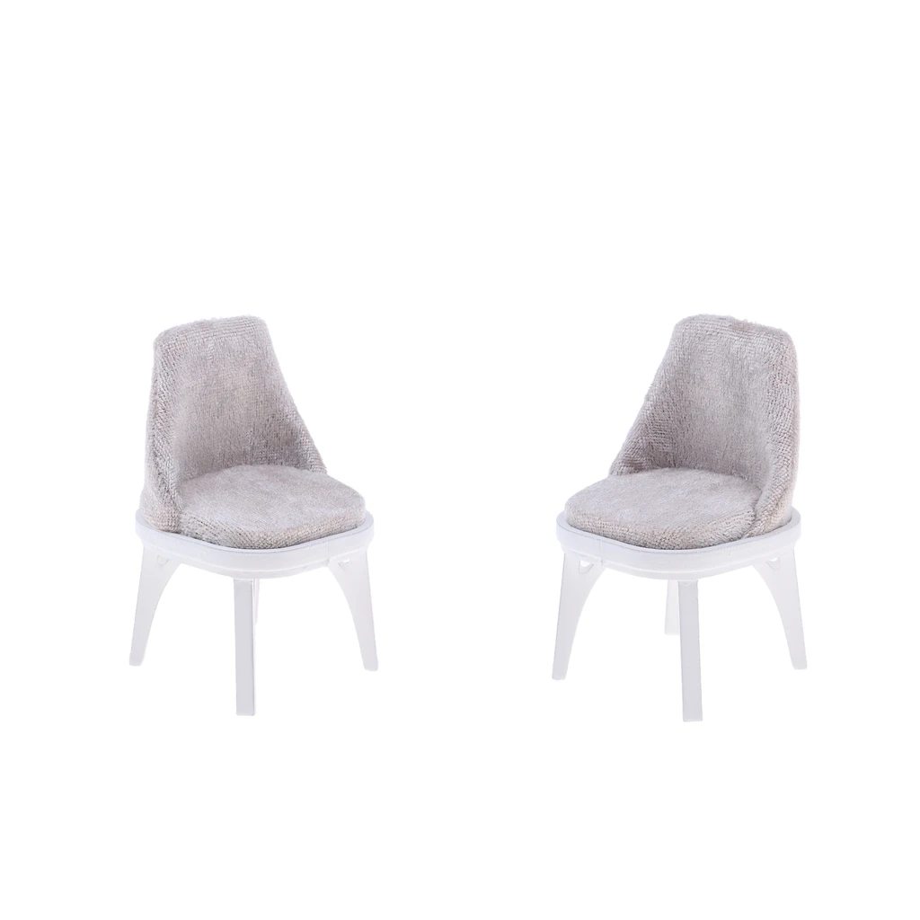 

2Pcs 1/12 Miniature Dollhouse Chair Model Toy for Kitchen Furniture Accessory