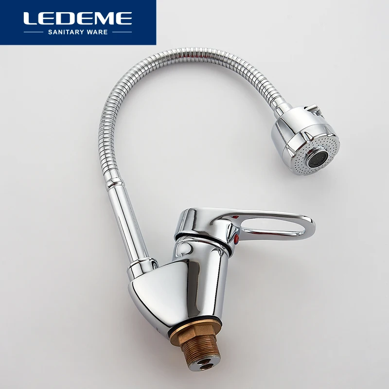 LEDEME Смеситель для кухни с губким изливом латунь Цвет: хром  L4304|griferia de cocina|kitchen
