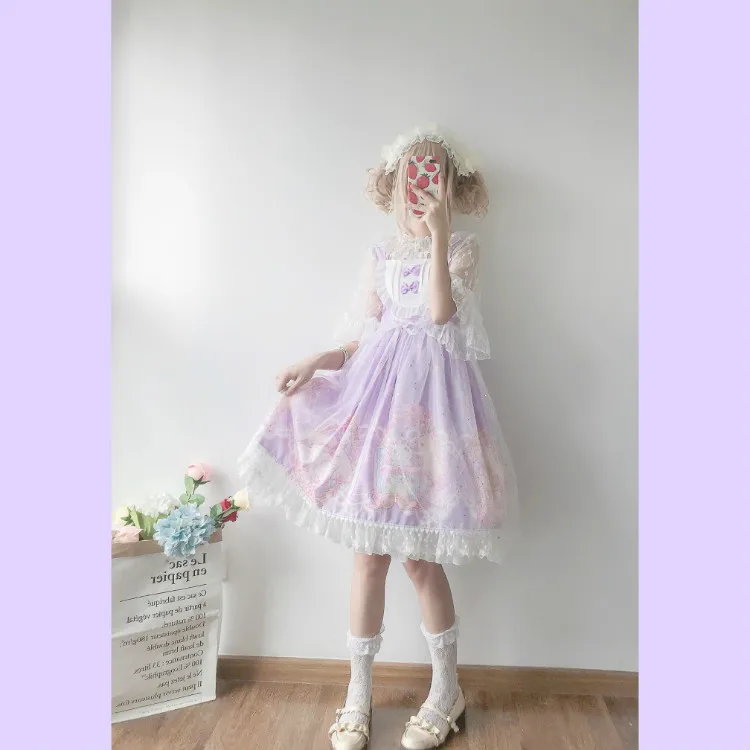 Cosplay&ware Kawaii Clothing Japanese Fashion Lolita Jsk Dress Women Summer Cute Bow Cat Strap Gothic Tea Party Sweet -Zentai shop online HTB19beHdRKw3KVjSZFOq6yrDVXa0.jpg