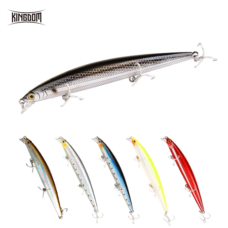 

Kingdom 115mm 12g Fishing Hard Bait Floating Minnow Jertbait Wobblers Lure 6 Pieces A Lot Plastic Lip Fishing Tackle Model 6502