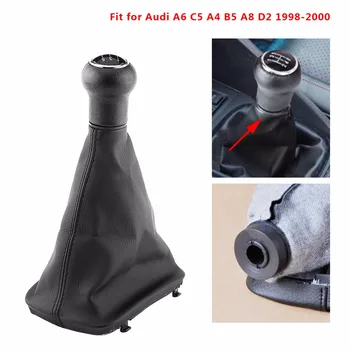 

5 Speed Car Auto Gear Shift Knob Gearstick Gaiter Boot Kit for Audi A6 C5 A4 B5 A8 D2 1998-2000 Car-Styling