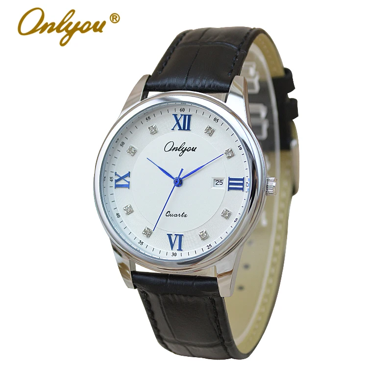

Onlyou Brand 2016 Genuine Leather Watches For Women Men Quartz Watch Waterproof Fashion Clock Relogio Masculino Feminino 81017