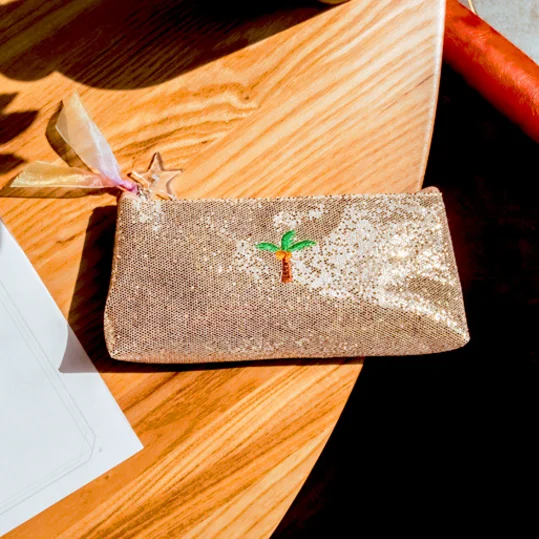 Записная книжка Jamie Psychedelic Shell пенал для карандашей Bling Pencilcase пенал для мальчика для школы Макияж сумка креативный подарок для детей - Цвет: Gold