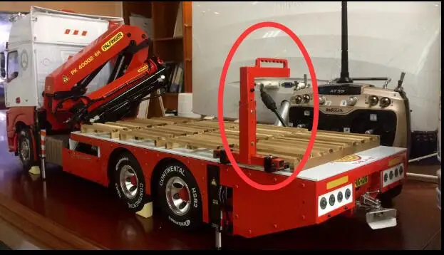 

1/14 scale rc tractor trailer Truck crane, fork, hook, spreader for Tamiya Lesu 605mmx188mmx216mm