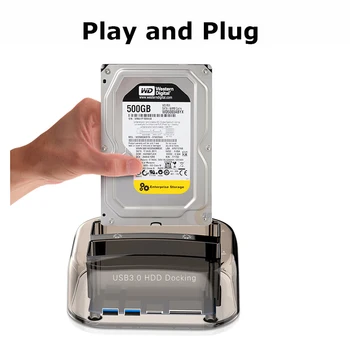 

3.5 Inch & 2.5 Inch SATA USB 3.0 Plug And Play Multifunction HDD Docking Station Base Support SD/TF Card