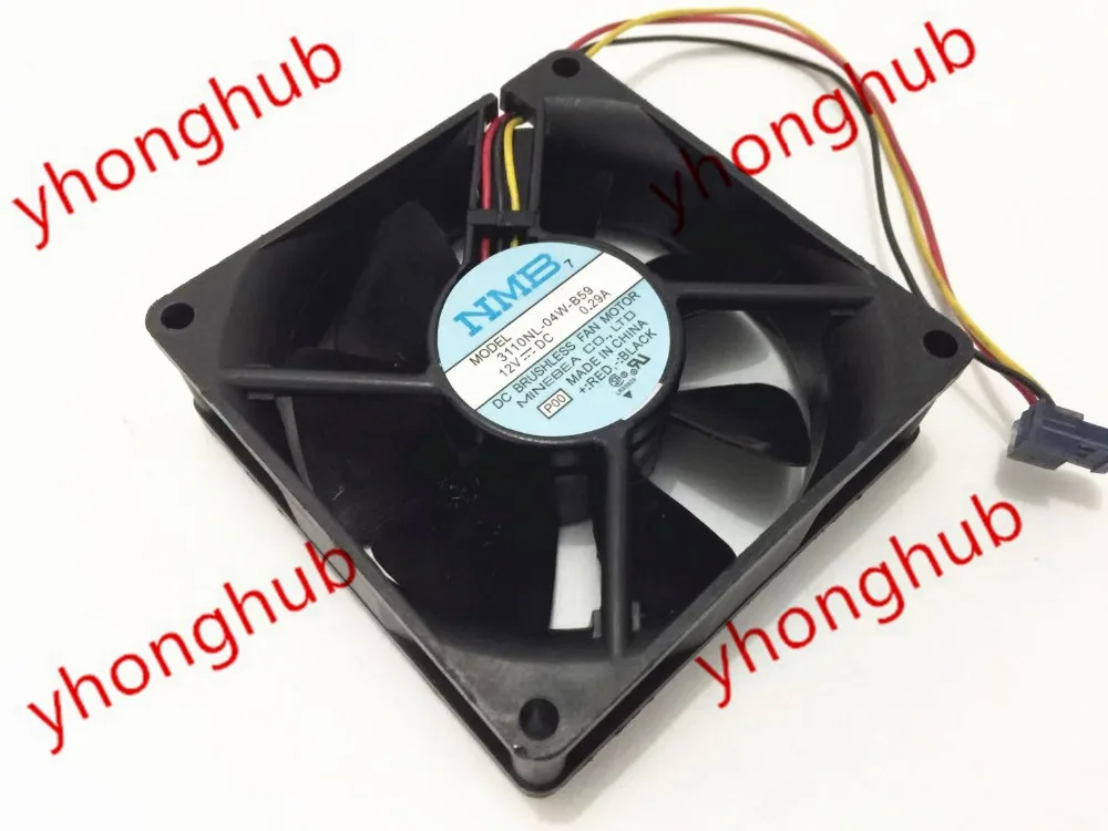 

NMB-MAT 3110NL-04W-B59 P00 DC 12V 0.29A 3-Wire 80X80X25mm Server Cooling Fan