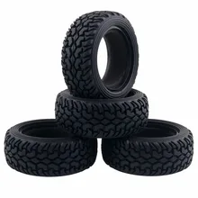 4PCS High Performance RC Rally Car Black Grain Rubber Tyre Tires for 1:10 4WD RC On Road Car Traxxas Tamiya HPI Kyosho HSP