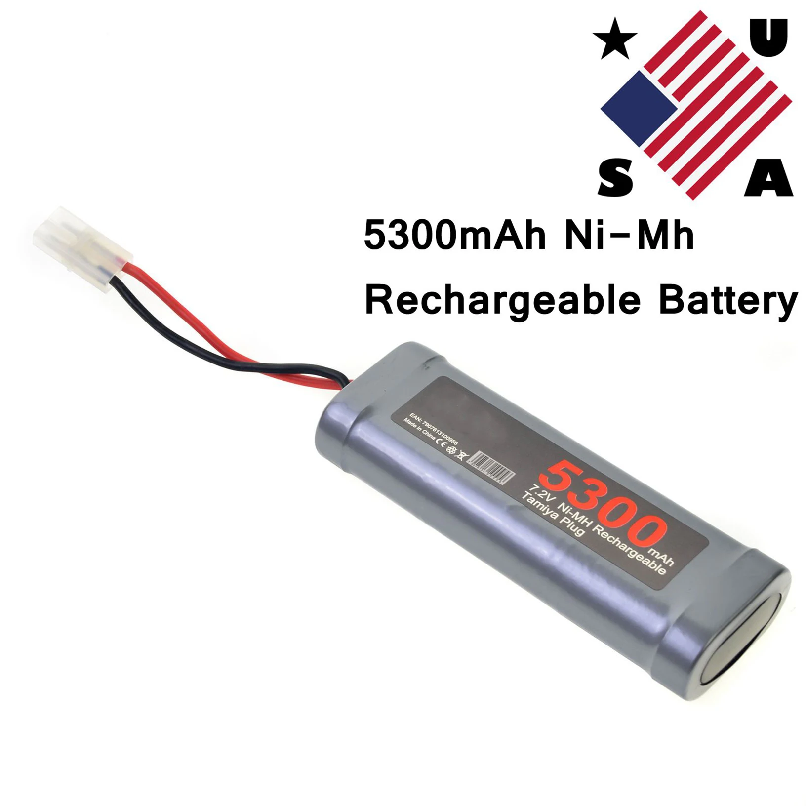 Charger USA 2 pcs 7.2V 3800mAh Ni-Mh rechargeable battery pack RC Tamiya Plug