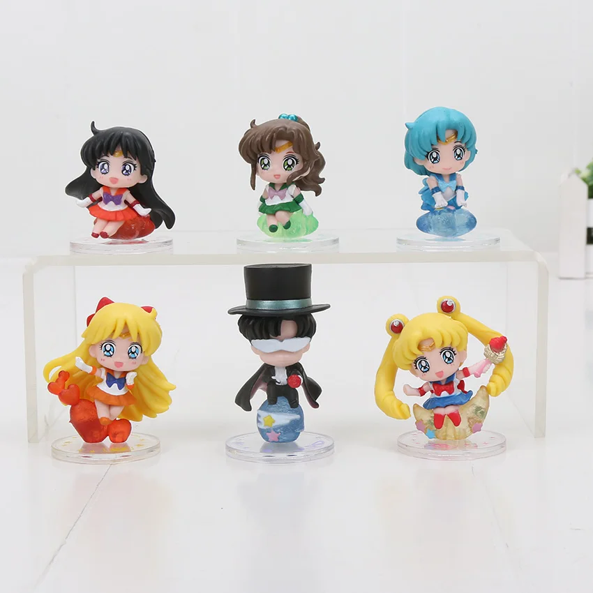 6 шт./компл. аниме мультфильм Сейлор Мун Цукино Усаги и Такседо маска венерина