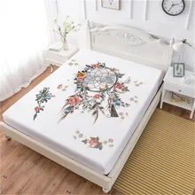 Bohemia Dream Catcher Bed Sheet Colorful Feather Print Fitted Sheet Twin Full King Queen Bedding Deep Pocket Sheet Bedclothes Bohemia Dream Catcher Bed Sheet Colorful Feather Print Fitted Sheet Twin Full King Queen Bedding Deep Pocket Sheet Bedclothes