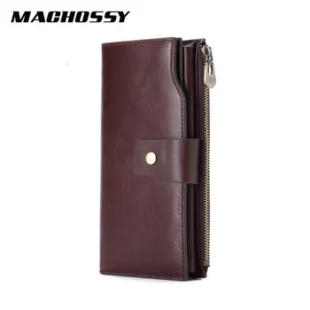 

New Long Genuine Leather Wallet Men Hasp Clutch Male Card Holder Cellphone Pocket Fashion Men Clutch Wallets Real Skin Purse