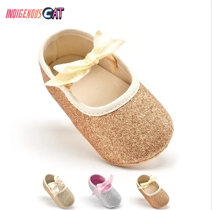 

Brand New Toddler Baby Girls Flower Shoes PU Leather Shoes Soft Sole Crib Shoes Spring Autumn First Walkers Skid-Proof Shoes