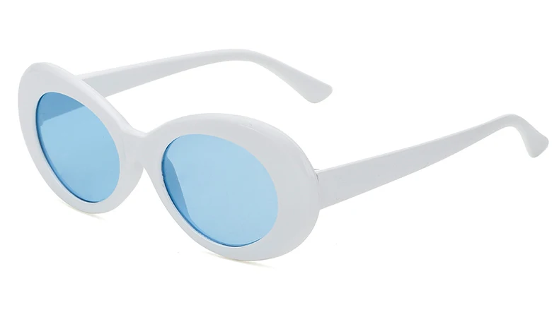 Peekaboo дешевые пластиковые солнцезащитные очки овальные Мужские красные белые солнцезащитные очки для женщин Ретро Черные uv400 - Цвет линз: white with blue