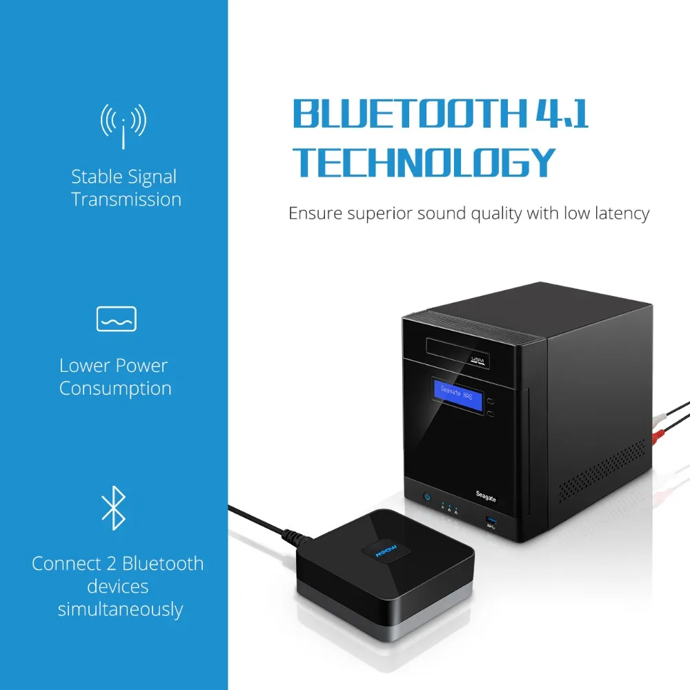 VicTsing Bluetooth 4.1 Receiver Wireless Audio Adapter with High-fidelity Stereo Sound Bluetooth Receiver Car 3.5mm Audio Cable  (6)