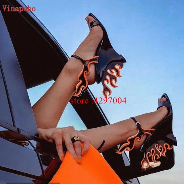 Sexy-One-Strap-Back-Flame-Shape-Wings-Sandals-Ladies-Wedged-High-Heels-Ankle-Buckle-Patent-Leather.jpg_640x640