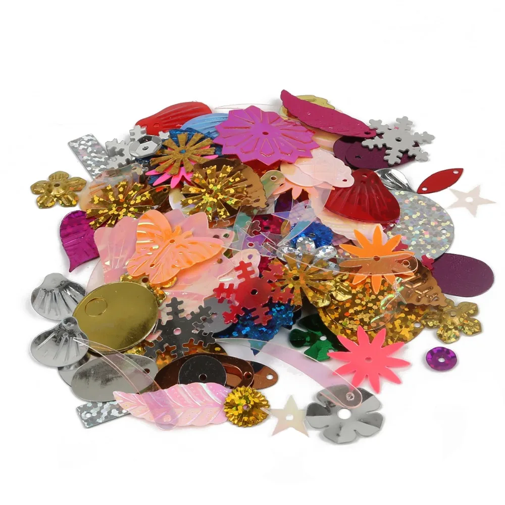 

Random Mixed 50g/lot Various Shapes Sequin Flakes for Clothing Accssory DIY Craft Wedding Art Decoration Jewelry Sequin