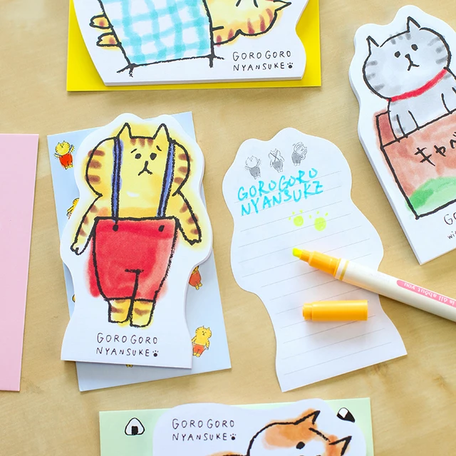 4 Pcs Lot Goro Nyansuke Memo Notes 50 Sheets Line Paper Message 4 Pcs Lot Goro Nyansuke Memo Notes 50 Sheets Line Paper Message Record Guest Book