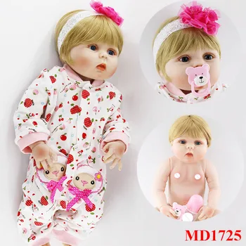 

NPK 57CM Full Body Silicone Reborn baby girl Doll Realistic Bebes reborn menina bonecas newborn Bebe alive doll gift for child