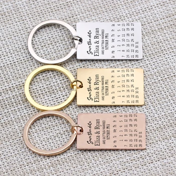 

Customized Calendar Private Name & Date Key Chain For Couple Lover Birthday Love Anniversary Memorial Jewelry 1 pcs Key Fob