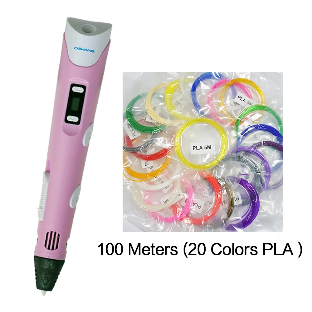 Dewang интеллект игрушка творческая ручка 3d ручка 20 цветов 100 м ноак накаливания для подарок на день рождения 3d принтер пера