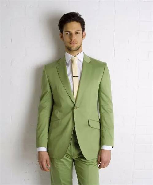 Новый стиль Мужские костюмы Groomsmen Нотч смокинг для жениха оливковый зеленый Свадебный best человек костюм (куртка + брюки + галстук)