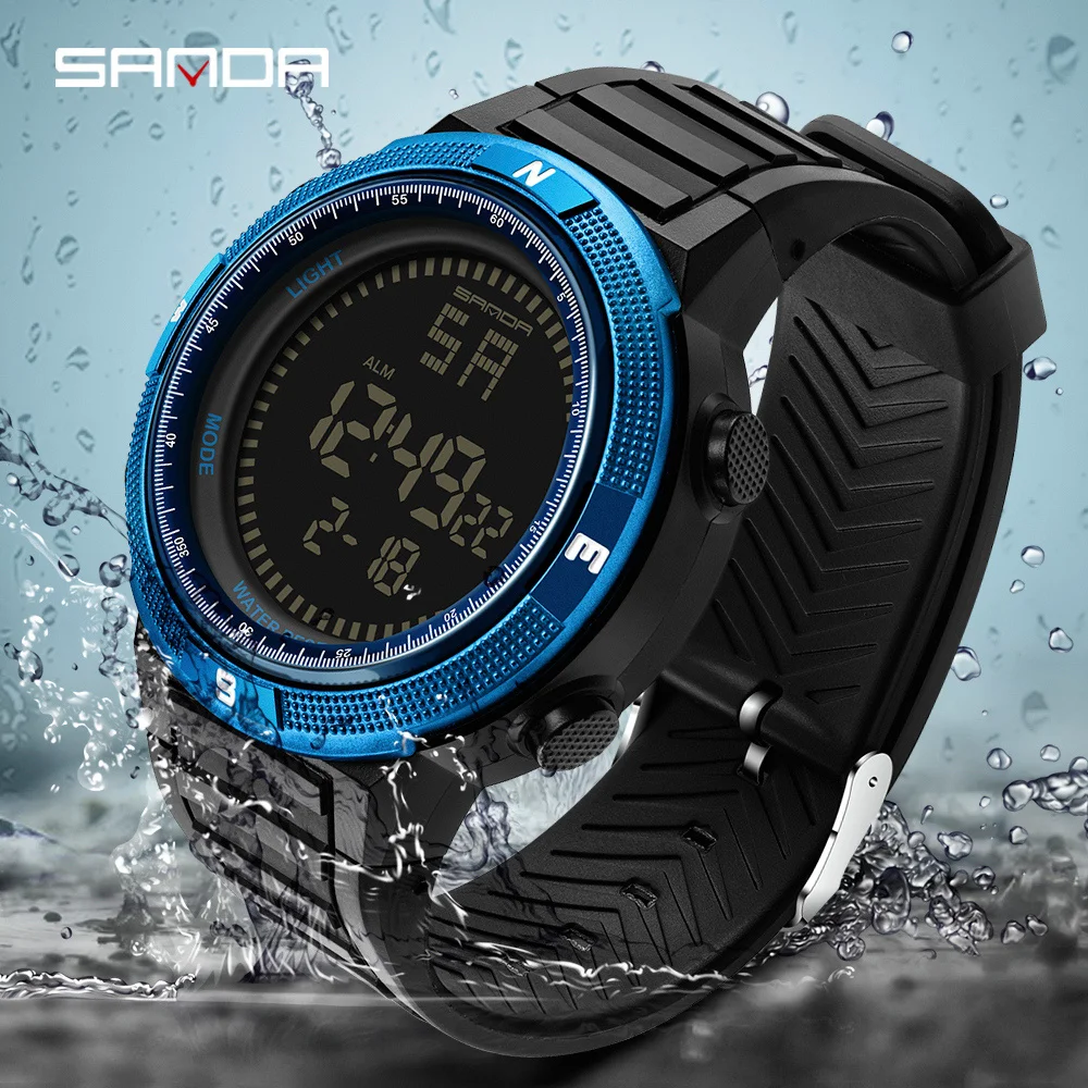 SANDA Brand Sport Watch Men Digital Watch Outdoor Waterproof electronic ...