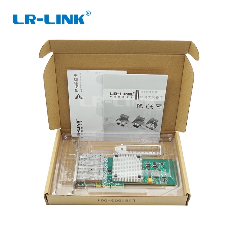 LR LINK LREC9714HF 4SFP PCIe 100Mbps Quad Port SFP Gigabit Server Network Adapter Intel I350 Based 4