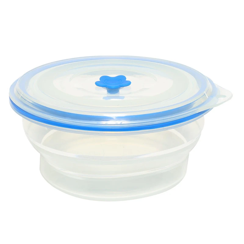 

New 500/650/800/1300ML Folding Bento Lunch Box Portable Food Storage Container Outdoor Collapsible Bowl Round Silicone Lunch Box