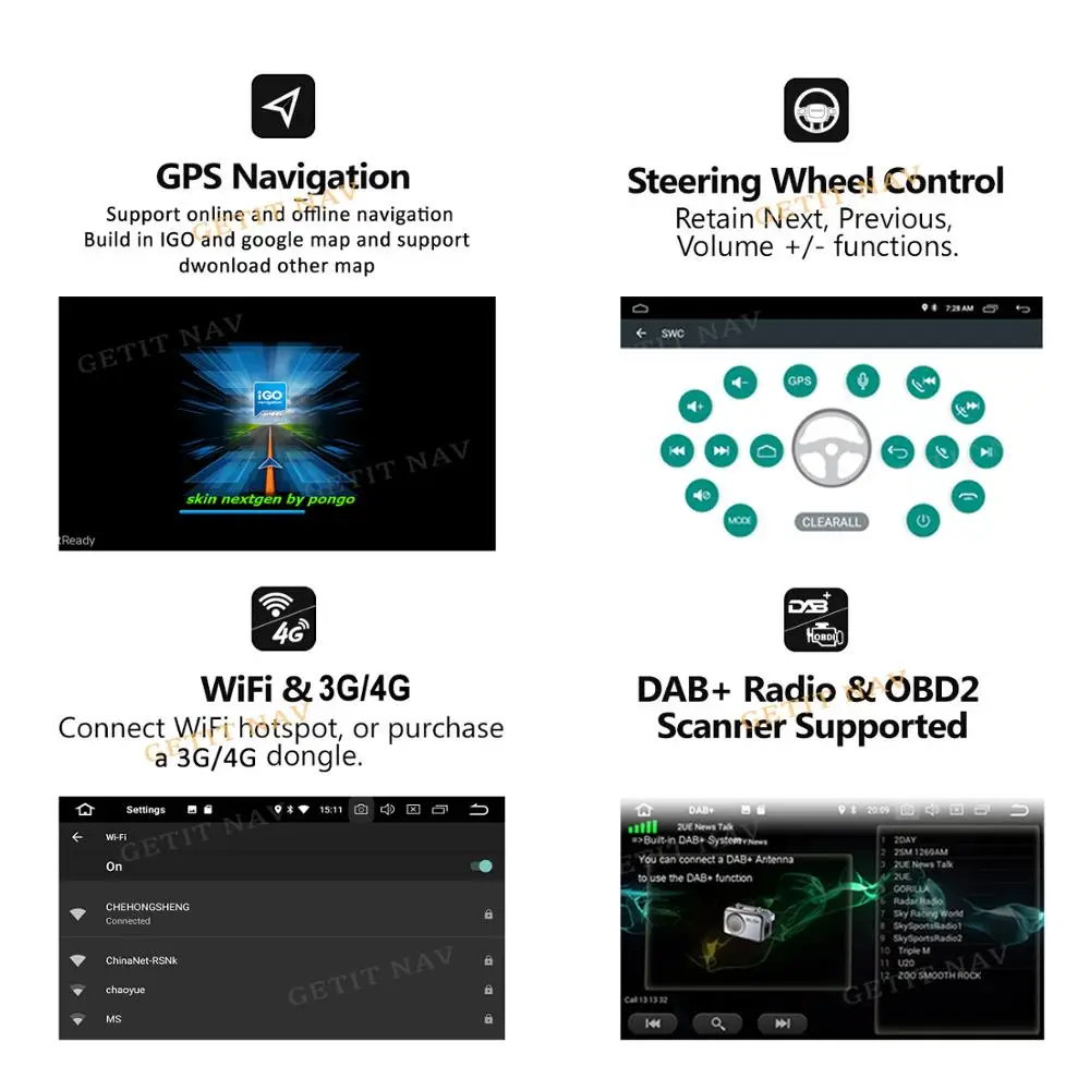 Top DSP ISP Android 9.0 4 CORE CAR GPS For Audi A4 B6 B7 S4 B7 B6 RS4 B7 SEAT Exeo dvd player radio IPS screen WIFI BT CAR Player 2