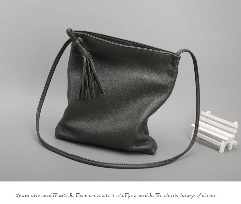 IMYOK новая простая женская сумка из натуральной кожи, модная маленькая сумка из коровьей кожи, сумка через плечо, дизайнерская женская сумка с кисточками