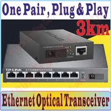 3 км одномодового оптического Волокно трансивер, Волокно конвертер, 8* Gigabit RJ45 Порты и разъёмы, 2* SC Порты и разъёмы, одна пара plug& play