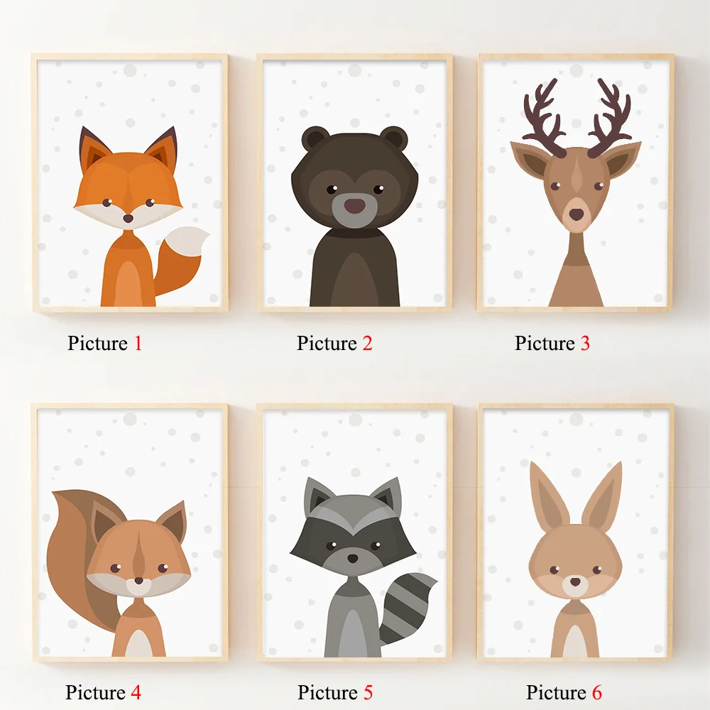 Nordique Art Foret Animal Ecureuil Cerfs Ours Affiche Minimaliste Toile Peinture Pepiniere Image Imprimer Enfants Chambre Decoration Aliexpress