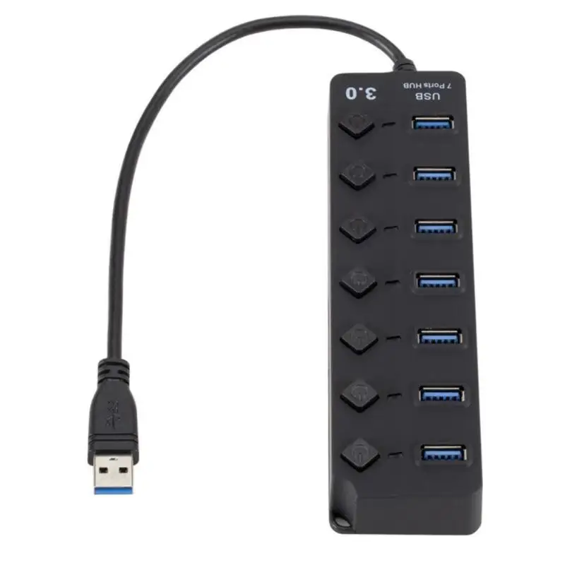 VODOOL usb-хаб 3,0 4/7 портов Micro USB 3,0 концентратор разветвитель с адаптером питания usb-хаб высокоскоростной 5 Гбит/с USB разветвитель 3 хаба для ПК
