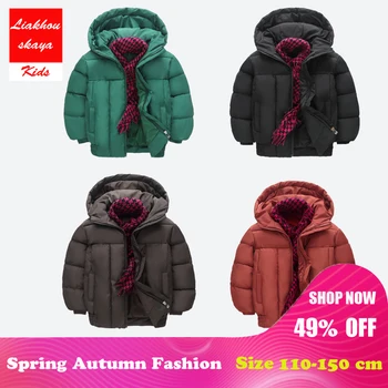 

Liakhouskaya 2018 New Kids Parka Outerwear Children Winter Hooded Jackets Duck Down Jacket Long Sleeve WindProof Warm 4-13 Year