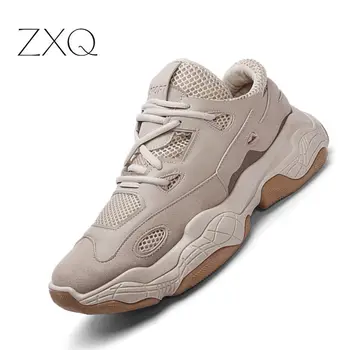 

2019 Male Lace-up Men Sneakers High Quality Man Non Slip Comfortable Casual Shoes Mesh Sneakers Breathable Outdoor Walking Shoes