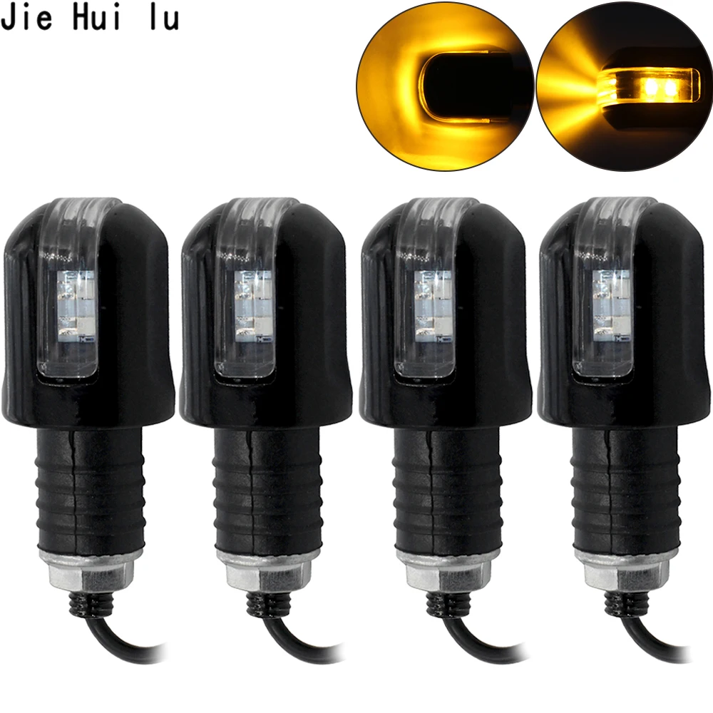 

2Pcs Motorcycle Blinker Lamp Handle Bar End LED Plug Turn Signal Light for Sportster Roadster Cruiser For Handlebar